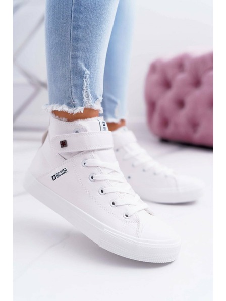 BIG STAR SHOES Zateplené kožené tenisky BIG STAR White Veľ: