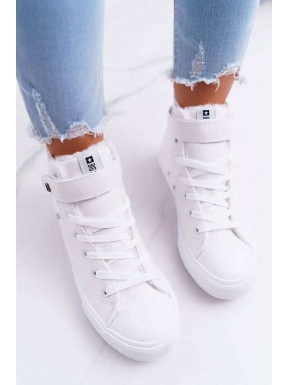 BIG STAR SHOES Zateplené kožené tenisky BIG STAR White Veľ: