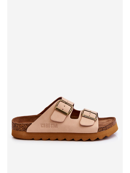 BIG STAR SHOES Klasické dámske papuče Big Star LL274478 béžové