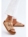 BIG STAR SHOES Klasické dámske papuče Big Star LL274478 béžové