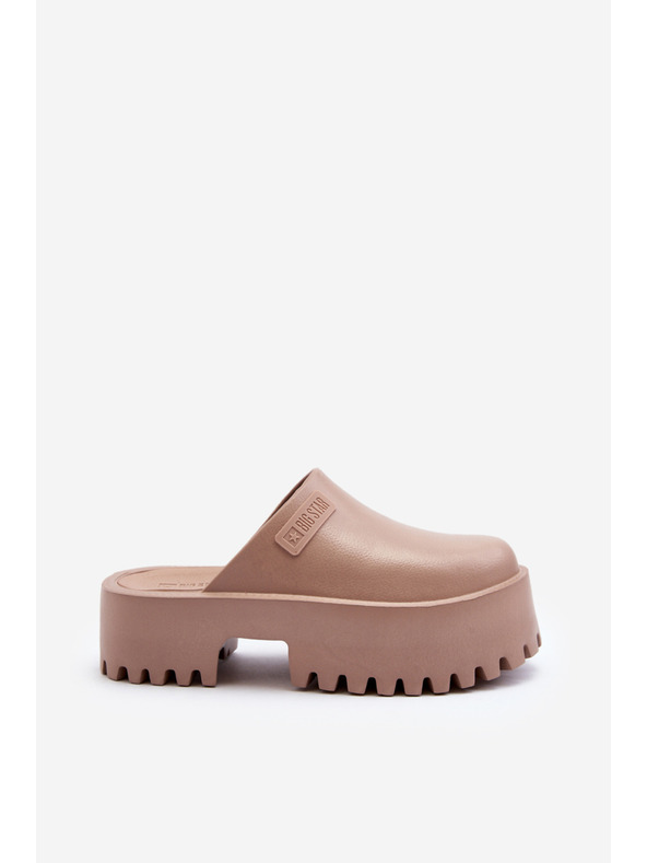 BIG STAR SHOES Dámske papuče na masívnej podrážke Big Star béžové