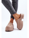 BIG STAR SHOES Dámske papuče na masívnej podrážke Big Star béžové
