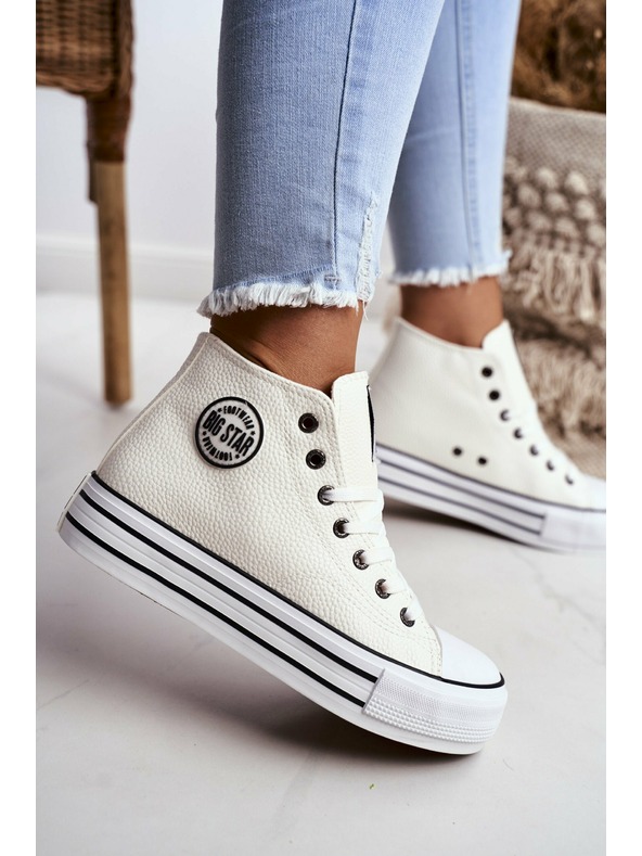BIG STAR SHOES Dámske vysoké tenisky Big Star - biele