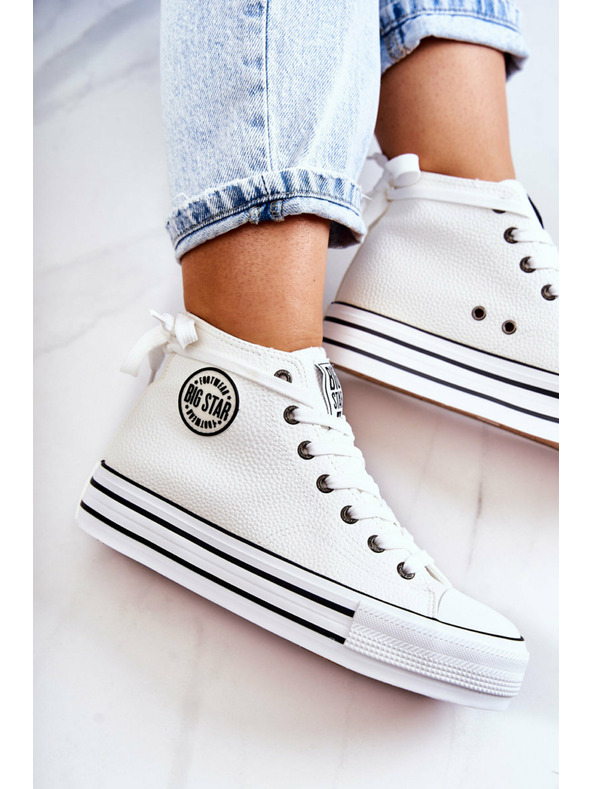 BIG STAR SHOES Dámske vysoké tenisky Big Star - biele