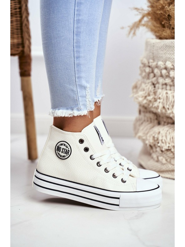 BIG STAR SHOES Dámske vysoké tenisky Big Star - biele