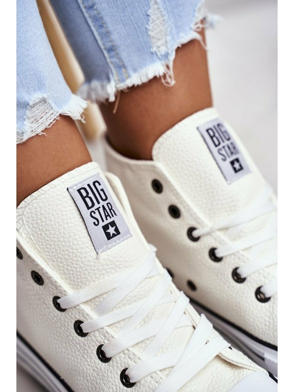 BIG STAR SHOES Dámske vysoké tenisky Big Star - biele