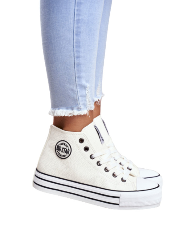 BIG STAR SHOES Dámske vysoké tenisky Big Star - biele