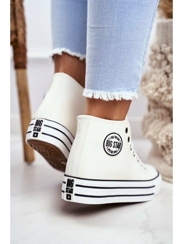 BIG STAR SHOES Dámske vysoké tenisky Big Star - biele