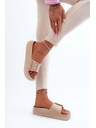 BIG STAR SHOES Dámske penové papuče na platforme s prackou Big Star béžové