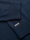 Ombre Clothing Pánsky pletený sveter so štruktúrovanými bodkami - tmavomodrý Oblečenie Ombre