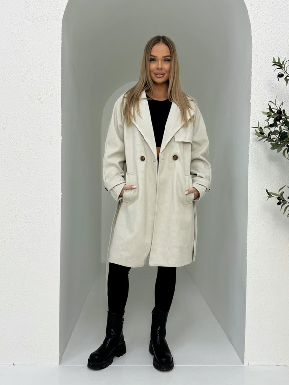 Edoti Dámsky módny kabát - béžový EDOTI