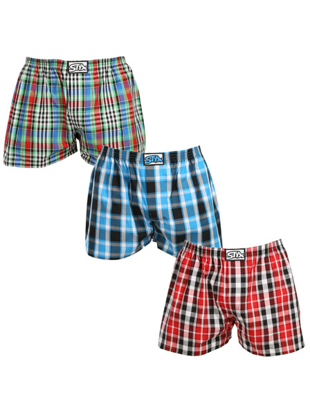 Styx Sada troch kusov - pánske šortky Styx classic rubber oversized multicolor