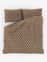 Kvalitex Saténové francúzske predĺžené posteľné obliečky Luxury Collection 1+2, 240x220, 70x90cm Carero béžové Kvalitex