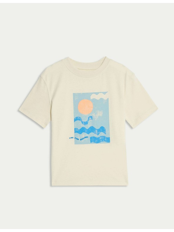 Marks & Spencer Tričko z čistej bavlny s grafickým vzorom vĺn Marks & Spencer