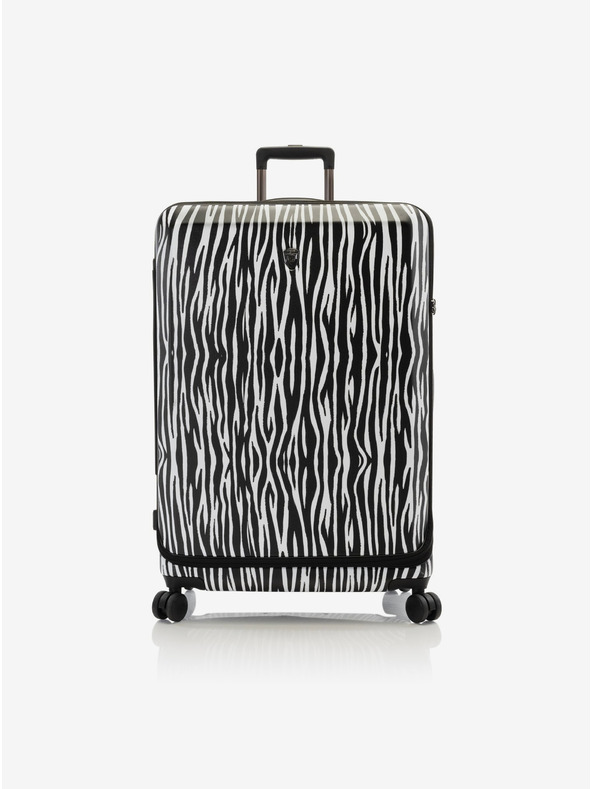 Heys Bielo-čierny cestovný kufor so zvieracím vzorom Heys EZ Fashion L Zebra