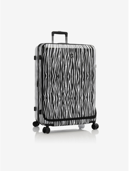 Heys Bielo-čierny cestovný kufor so zvieracím vzorom Heys EZ Fashion L Zebra