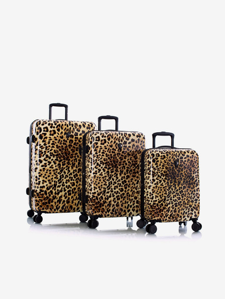 Heys Sada troch vzorkovaných cestovných kufrов v hnedej farbe Heys Brown Leopard S,M,L