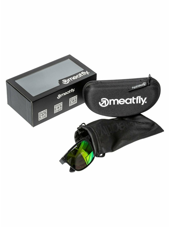 Meatfly Meatfly polarizačné slnečné okuliare Gammy Black Glossy/Green | Čierna | Veľkosť