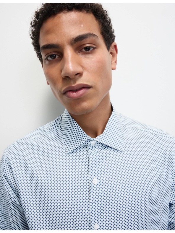 Marks & Spencer Košeľa z čistej bavlny, štandardný strih Marks & Spencer modrá