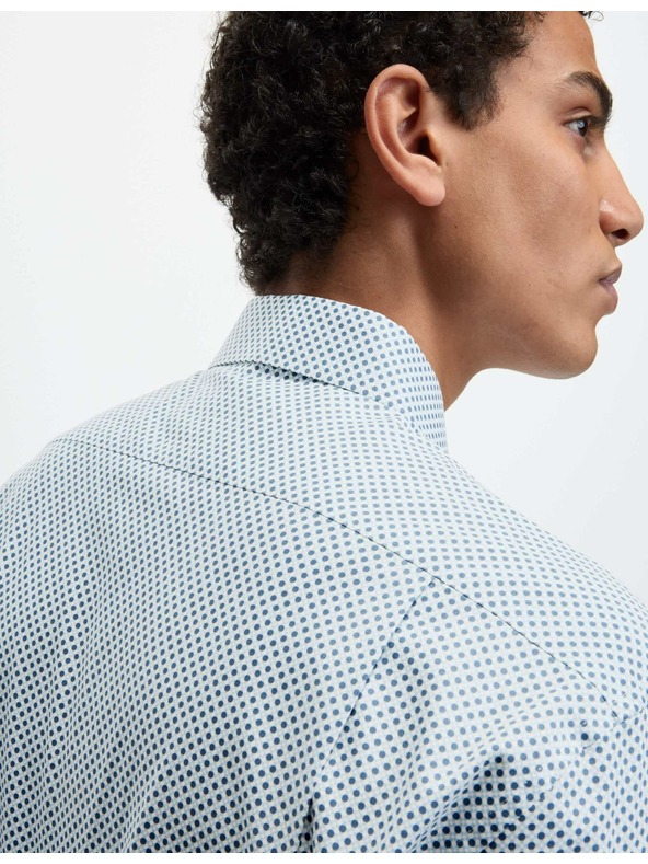 Marks & Spencer Košeľa z čistej bavlny, štandardný strih Marks & Spencer modrá