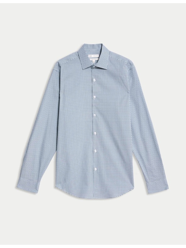 Marks & Spencer Košeľa z čistej bavlny, štandardný strih Marks & Spencer modrá