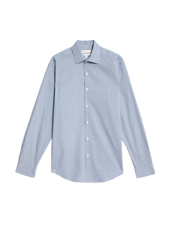 Marks & Spencer Košeľa z čistej bavlny, štandardný strih Marks & Spencer modrá