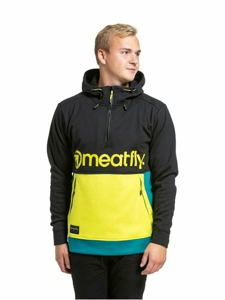 Meatfly Meatfly pánska technická mikina Tason Lime / Black | Čierna | Veľkosť