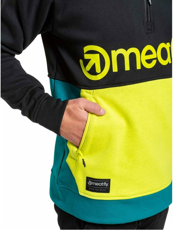 Meatfly Meatfly pánska technická mikina Tason Lime / Black | Čierna | Veľkosť