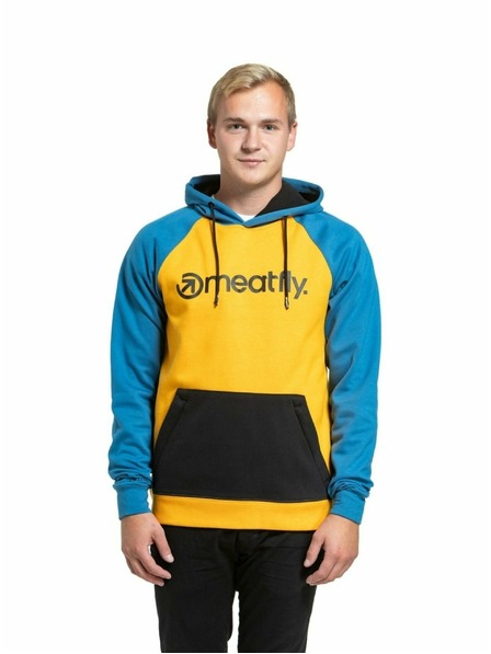 Meatfly Meatfly pánska technická mikina Gravel Sunflower / Blue
