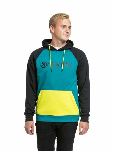 Meatfly Meatfly pánska technická mikina Gravel Lime / Dark Teal | Zelená | Veľkosť