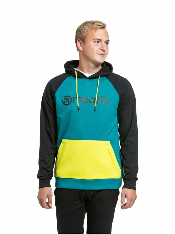 Meatfly Meatfly pánska technická mikina Gravel Lime / Dark Teal | Zelená | Veľkosť