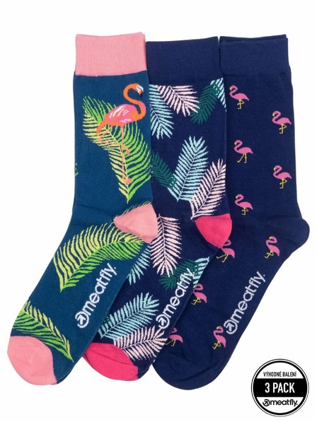 Meatfly Meatfly ponožky Lexy Triple Pack Flamingo | Multifarebná | Veľkosť
