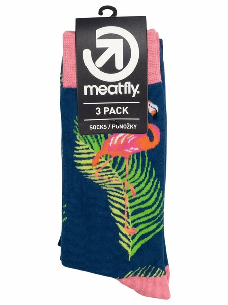 Meatfly Meatfly ponožky Lexy Triple Pack Flamingo | Multifarebná | Veľkosť