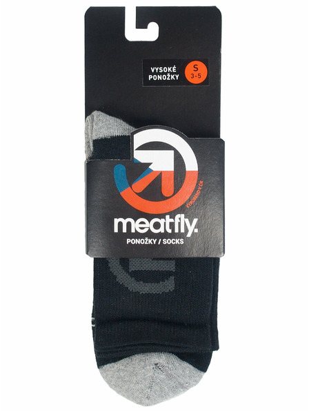 Meatfly Meatfly ponožky Long Bike Black | Čierna | Veľkosť