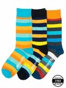 Meatfly Meatfly ponožky Lexy Triple Pack Orange Stripes | Multifarebná | Veľkosť