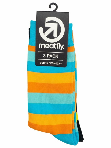 Meatfly Meatfly ponožky Lexy Triple Pack Orange Stripes | Multifarebná | Veľkosť