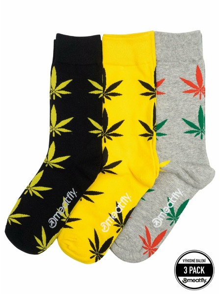 Meatfly Meatfly ponožky Lexy Triple Pack Ganja | Viacfarebná | Veľkosť