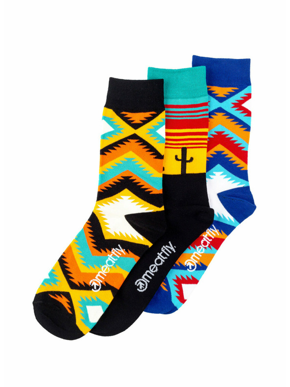 Meatfly Meatfly ponožky Arizona socks - S19 Triple pack | Viacfarebná | Veľkosť