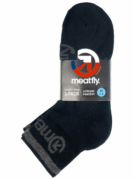 Meatfly Meatfly ponožky Middle Triple pack Black | Čierna | Veľkosť