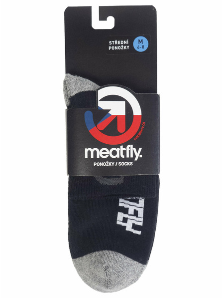 Meatfly Meatfly ponožky Middle Bike Black | Čierna | Veľkosť