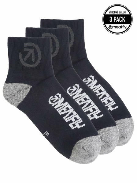 Meatfly Meatfly ponožky Middle Triple pack Bike Black | Čierna | Veľkosť