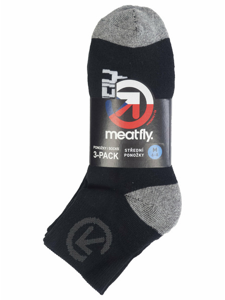 Meatfly Meatfly ponožky Middle Triple pack Bike Black | Čierna | Veľkosť