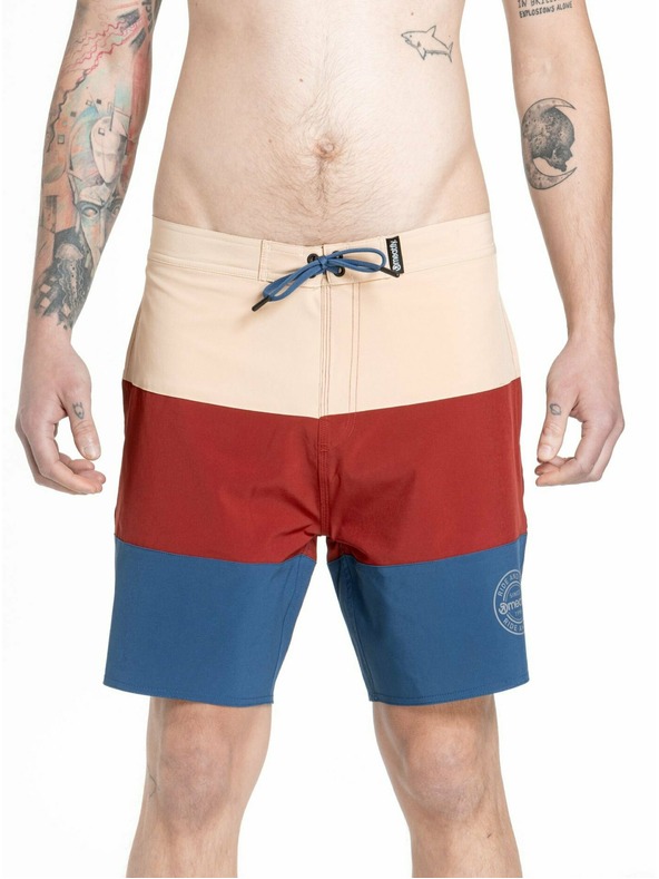 Meatfly Meatfly pánske plavky Ernie Boardshorts 19" Navy / Latte | Modrá | Veľkosť