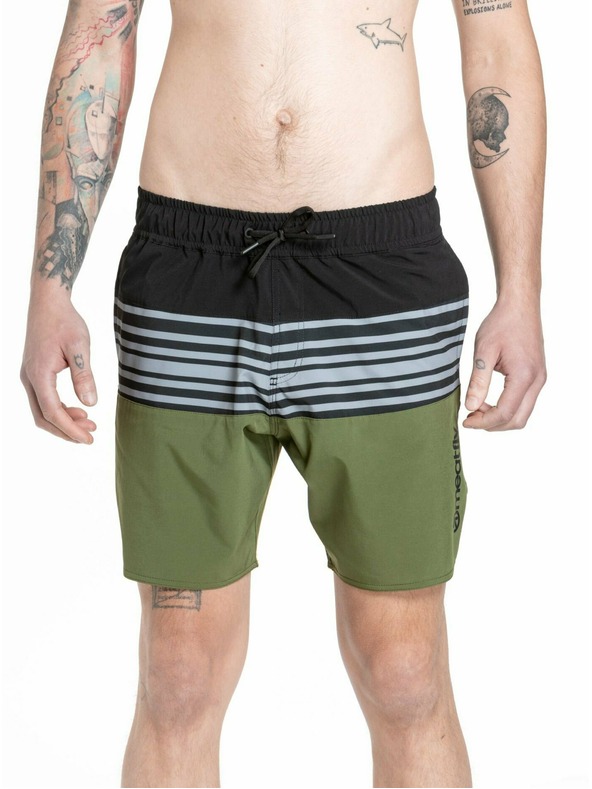 Meatfly Meatfly pánske plavky Keith Boardshorts 17" Olive / Black | Zelená | Veľkosť