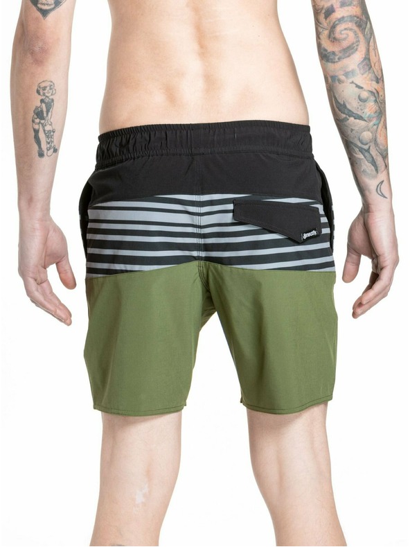 Meatfly Meatfly pánske plavky Keith Boardshorts 17" Olive / Black | Zelená | Veľkosť
