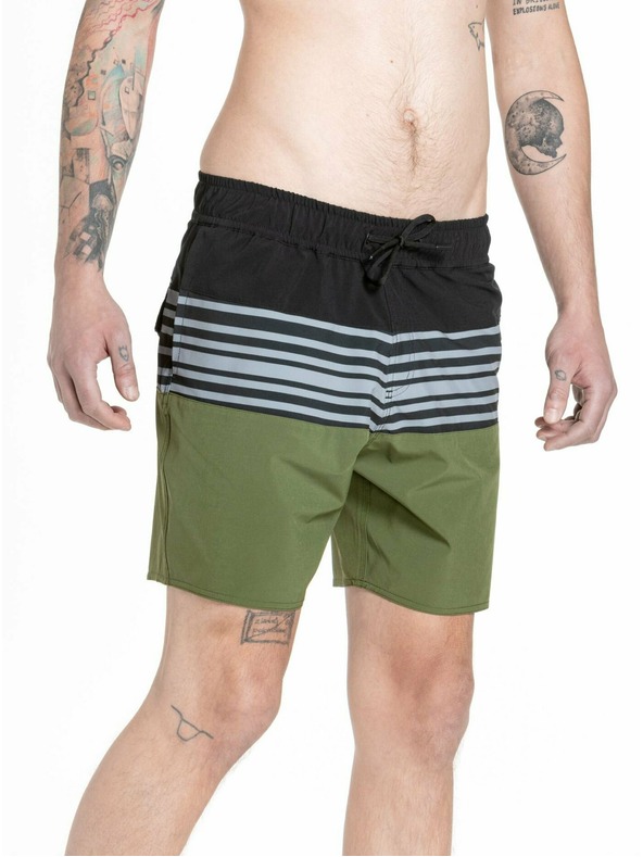 Meatfly Meatfly pánske plavky Keith Boardshorts 17" Olive / Black | Zelená | Veľkosť
