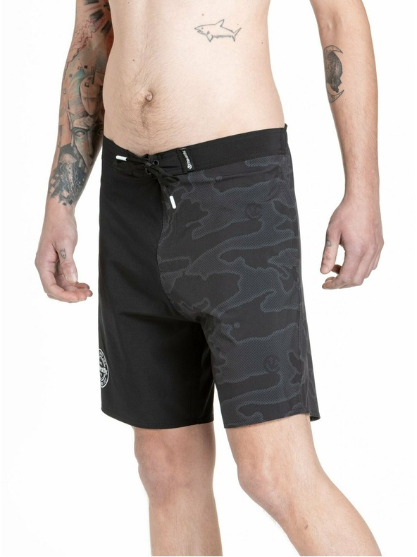 Meatfly Meatfly pánske plavky Ernie Boardshorts 19" Morph Black | Čierna | Veľkosť