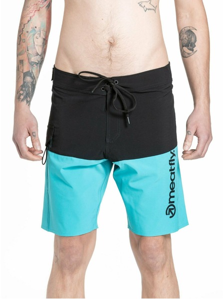 Meatfly Meatfly pánske plavky Mitch Boardshorts 21" Mint / Black | Modrá | Veľkosť