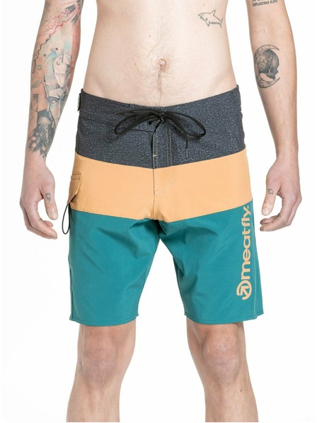 Meatfly Meatfly pánske plavky Mitch Boardshorts 21" Snake Green / Camel | Zelená | Veľkosť