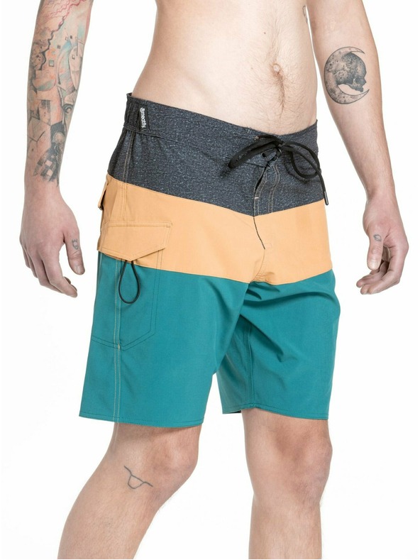 Meatfly Meatfly pánske plavky Mitch Boardshorts 21" Snake Green / Camel | Zelená | Veľkosť